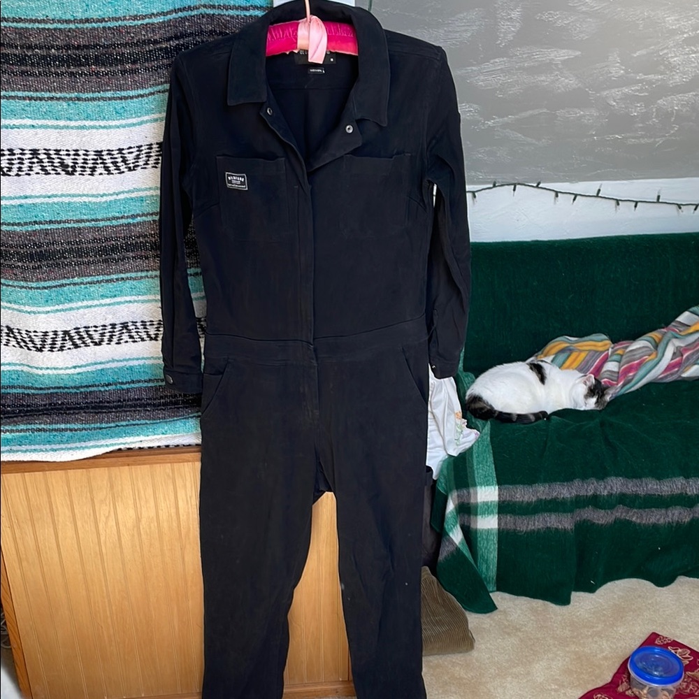 Wildfang The Essential Long Sleeve workwear jumpsuit black size xs